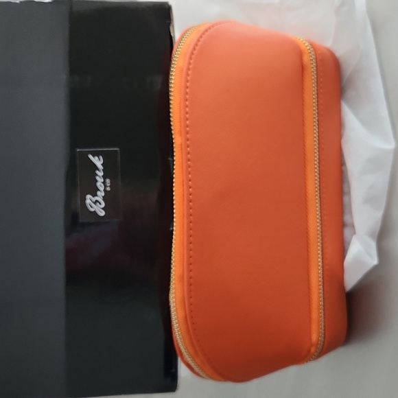 Brouck and Co Duo Travel Cosmetics and Jewelry Organizer Bag, Orange, NWOT - Picture 2 of 6